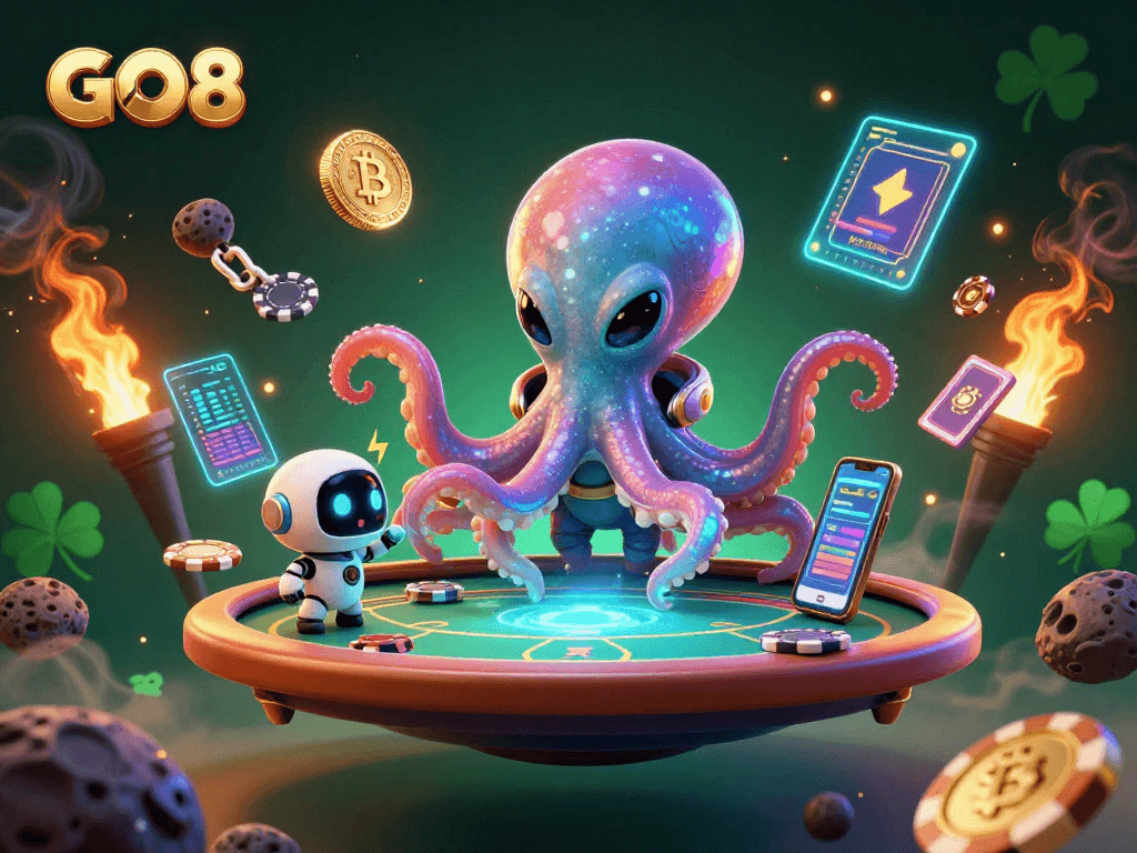 Experience thrilling gaming adventures with GO8 as an alien octopus brings luck to the table.