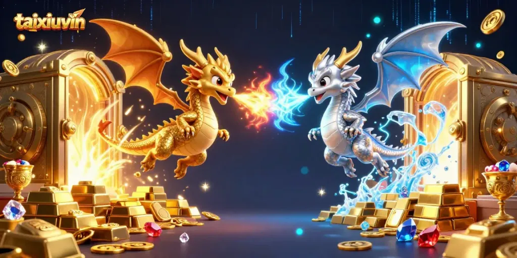 Experience thrilling wins with taixiuvin as dragons unleash fire and ice amidst treasures.
