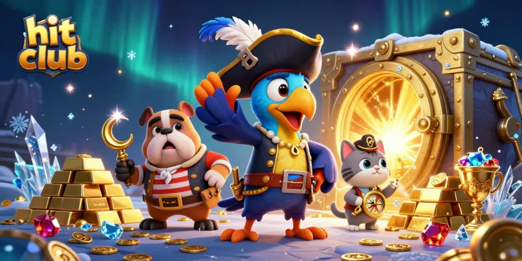 Engage with hit club as the pirate captain commands treasure in a lively casino scene.